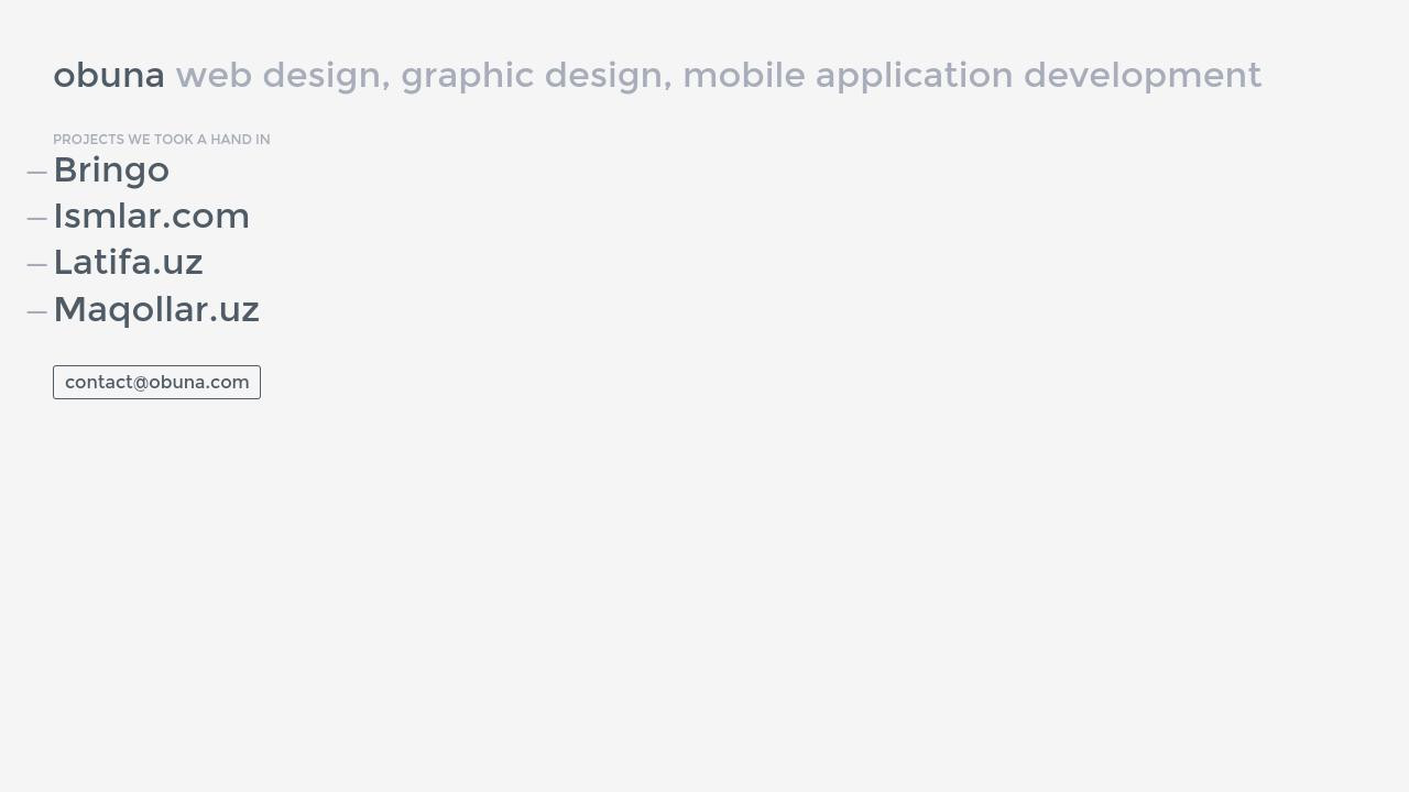 Web design, graphic design, mobile application development